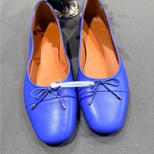 Vagabond Royal Blue Flats with Bow Accent